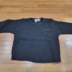 Nwt Boys Girls Unisex Baby Cozy Black Gender Neutral Tee Shirt Organic Cotton